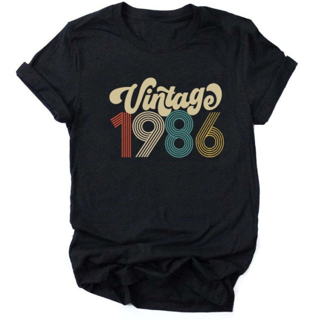 Vintage 1970 Birthday T Shirts / 51st - 70s - 1986Black / S - 1986Black / L - 1986Black / M - 1986Black / XXL - 1986Black / XL - 1986Black / XXXL