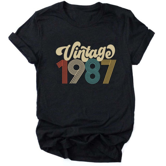 Vintage 1970 Birthday T Shirts / 51st - 70s - 1987Black / S - 1987Black / L - 1987Black / M - 1987Black / XXL - 1987Black / XL - 1987Black / XXXL