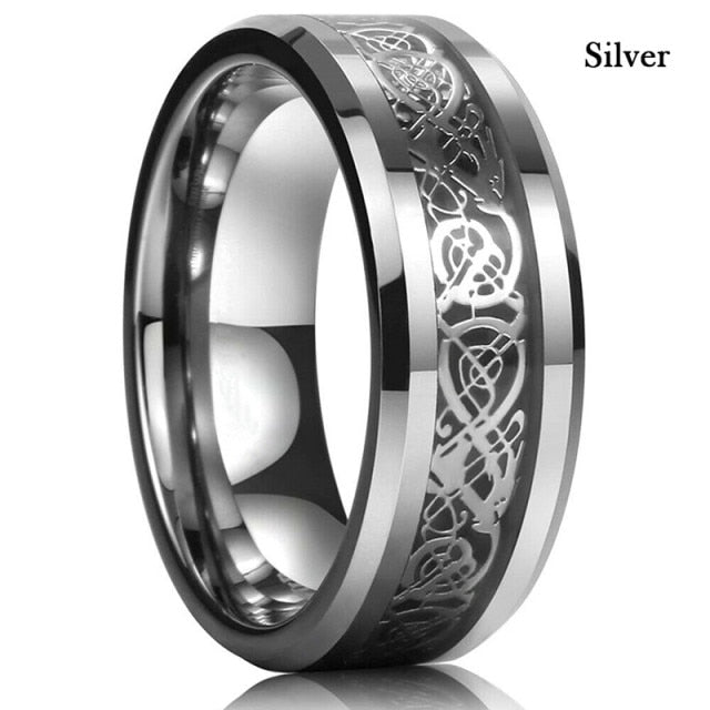 8 Colors 8mm Men's Stainless Steel Ring - 6 / Silver - 7 / Silver - 10 / Silver - 11 / Silver - 8 / Silver - 9 / Silver - 12 / Silver - 13 / Silver