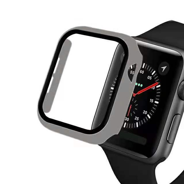 Glass+case For Apple Watch - grey / Series 123 42MM - grey / Series 4 5 6  44MM - grey / Series 123 38MM - grey / Series 4 5 6 40MM