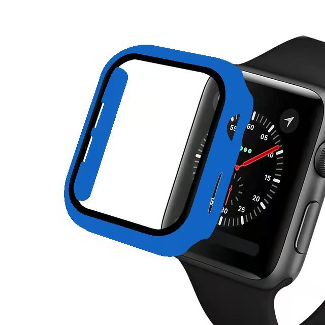 Glass+case For Apple Watch - Diamond Blue / Series 123 42MM - Diamond Blue / Series 4 5 6  44MM - Diamond Blue / Series 123 38MM - Diamond Blue / Series 4 5 6 40MM