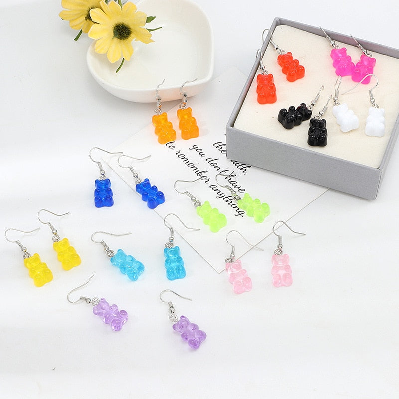 Polychromatic Bear Earrings