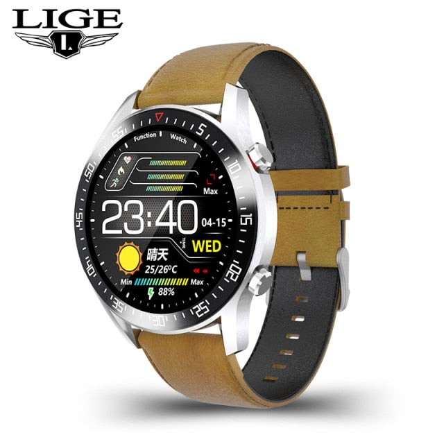 LIGE New Steel Band Digital Watch - brown / China