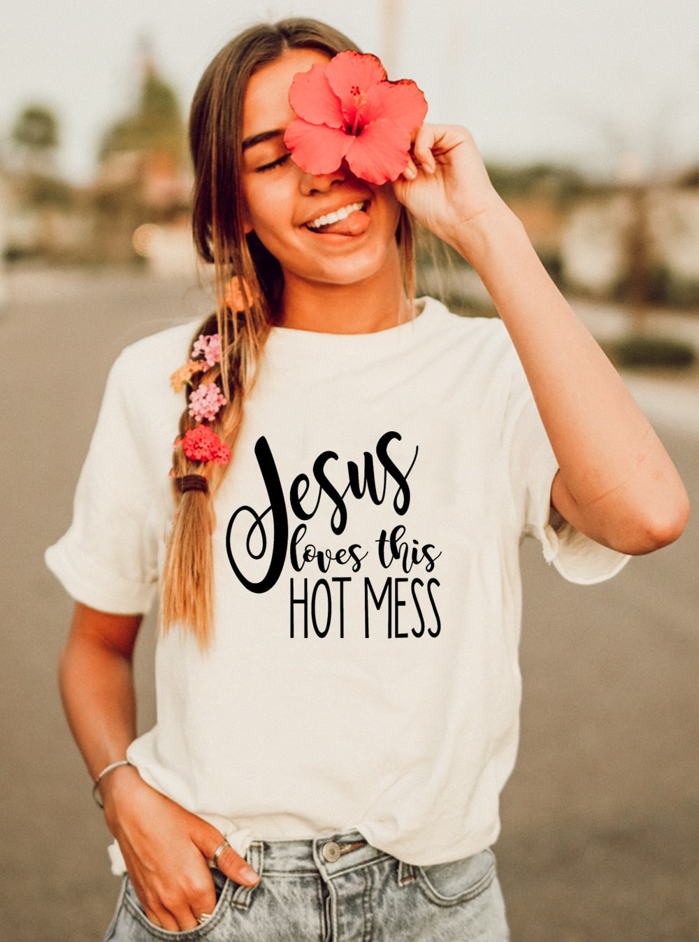 Jesus Loves This Hot Mess T-shirt