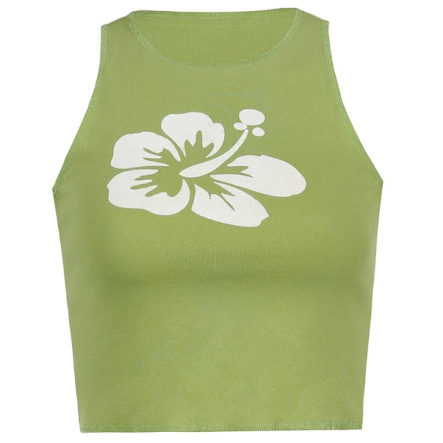 Floral Tank Tops - Green / S - Green / M - Green / L