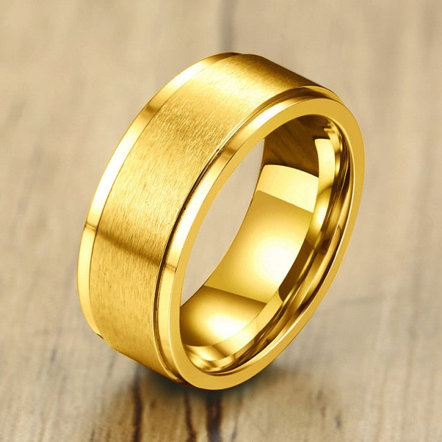 Spinner Ring for Men / Stress Release - 13 / 8mm Gold - 12 / 8mm Gold - 11 / 8mm Gold - 10 / 8mm Gold - 9 / 8mm Gold - 8 / 8mm Gold - 7 / 8mm Gold