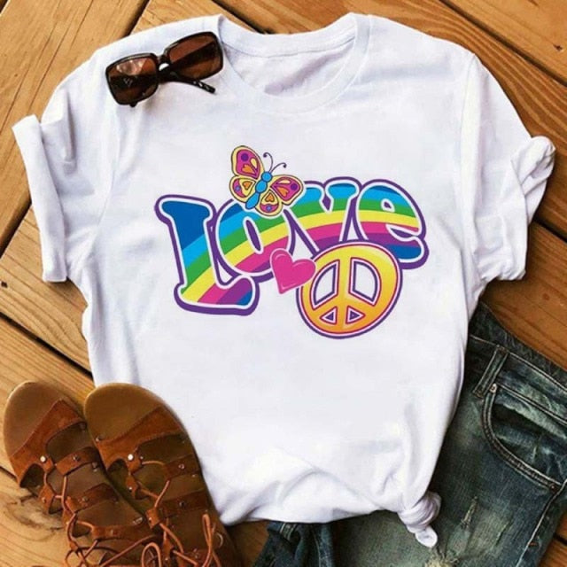 Peace Love T Shirt - BT4567 / S - BT4567 / XL - BT4567 / M - BT4567 / L