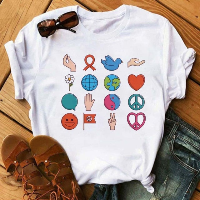 Peace Love T Shirt - BT4583 / S - BT4583 / XL - BT4583 / M - BT4583 / L