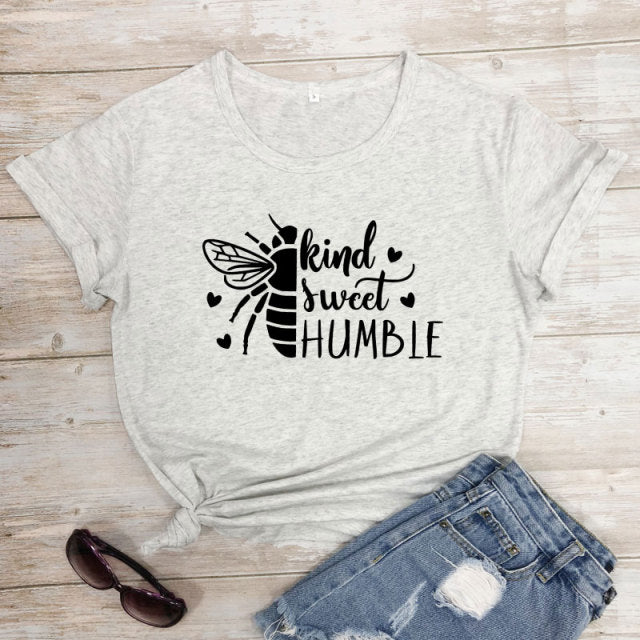 Bee Kind, Bee Sweet, Bee Humble T-shirt - marble-black text / S / China - marble-black text / M / China - marble-black text / L / China - marble-black text / XL / China - marble-black text / XXL / China - marble-black text / XXXL / China