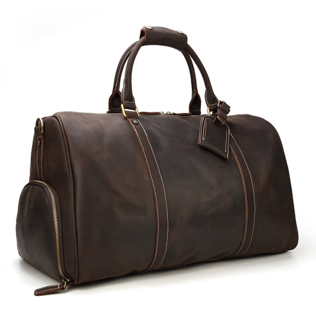 Men Genuine Leather Travel Bag - Brown8(60cm) / Russian Federation - Brown8(60cm) / China