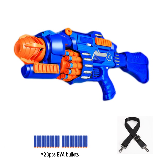 Toy Gun 6.5cm for Nerf Darts - 20Bullets-Blue