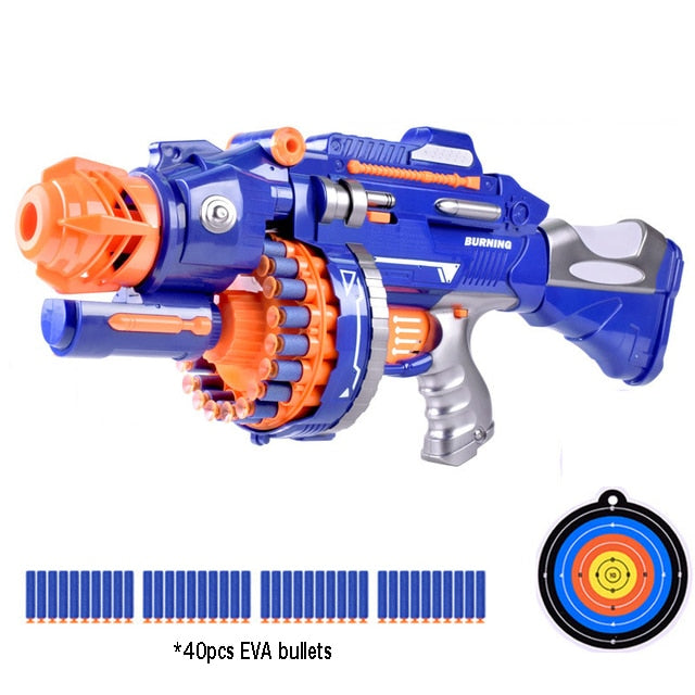 Toy Gun 6.5cm for Nerf Darts - 40Bullets-Blue