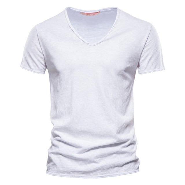 Brand Quality 100% Cotton Men T-shirt V-Neck - F037-V-white / Size XL 72 to 80 kg - F037-V-white / Size L 65 to 72 kg - F037-V-white / Size XXL 80 to 90 kg - F037-V-white / Size M 55 to 65 kg - F037-V-white / Size S 45 to 55 kg