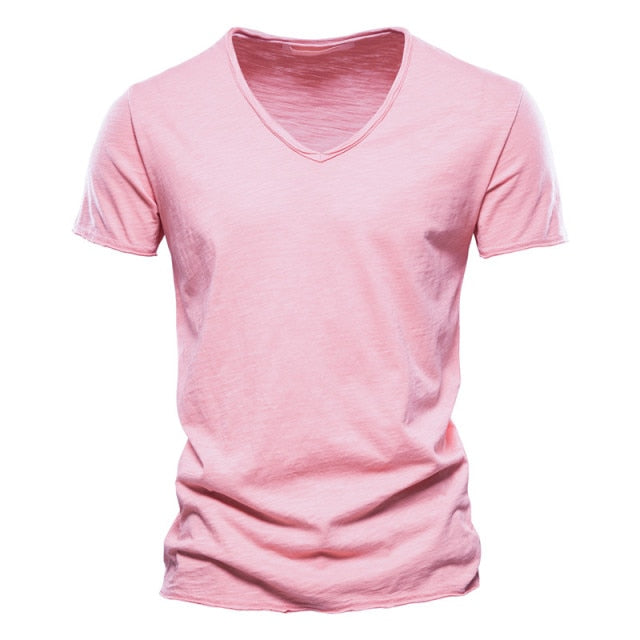 Brand Quality 100% Cotton Men T-shirt V-Neck - F037-V-Pink / Size S 45 to 55 kg - F037-V-Pink / Size L 65 to 72 kg - F037-V-Pink / Size M 55 to 65 kg - F037-V-Pink / Size XXL 80 to 90 kg - F037-V-Pink / Size XL 72 to 80 kg