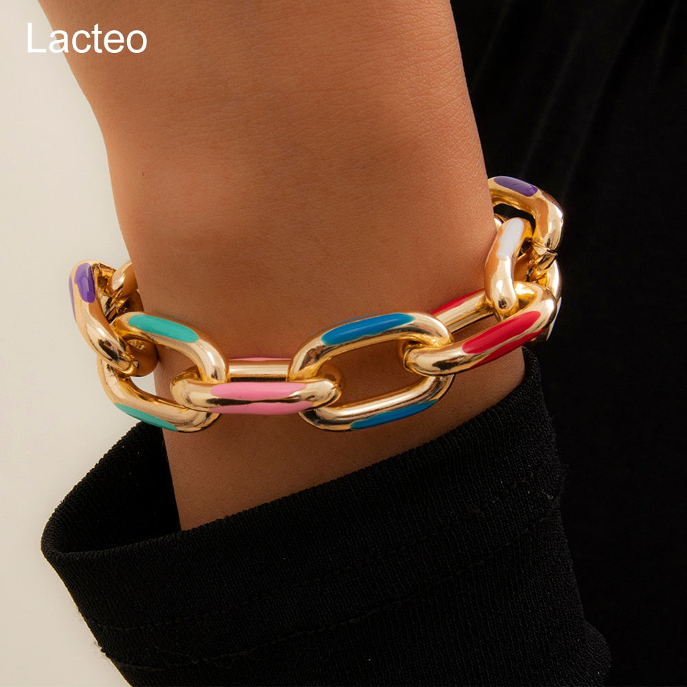 Lacteo Bohemian Colorful Painted Charm Bracelet