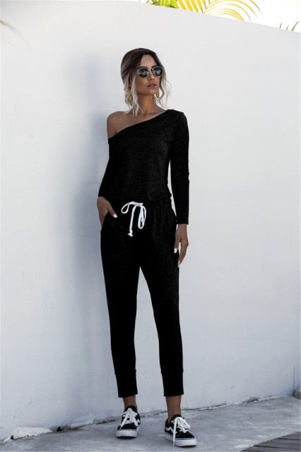 Women Summer Jumpsuit with Drawstring & Pockets - S / Black 2 - M / Black 2 - L / Black 2 - XL / Black 2