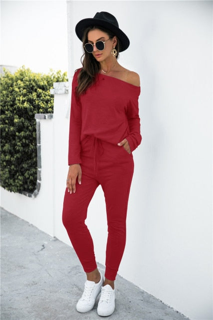 Women Summer Jumpsuit with Drawstring & Pockets