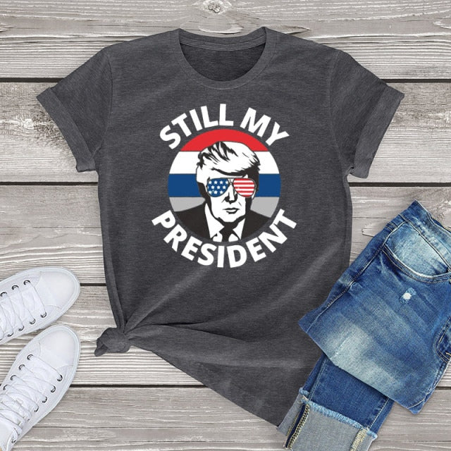 Donald Trump Is Still My POTUS T Shirt - Dark Grey / XS / China - Dark Grey / XXXL / China - Dark Grey / XXL / China - Dark Grey / M / China - Dark Grey / S / China - Dark Grey / XL / China - Dark Grey / L / China