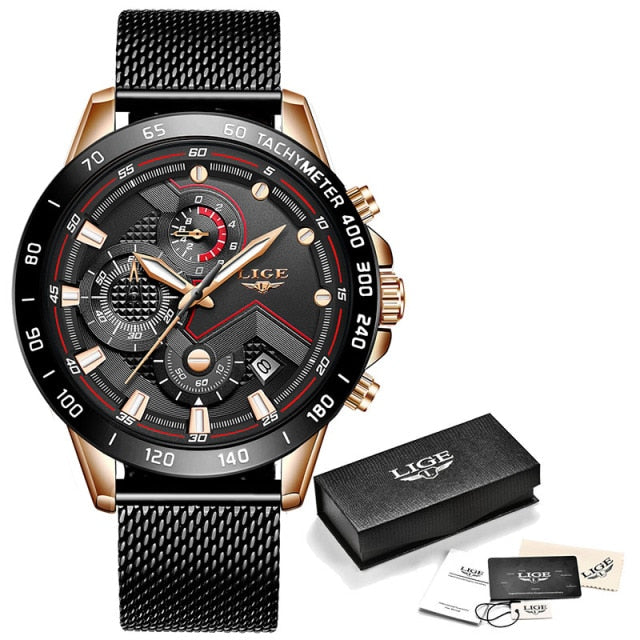 LIGE 2021 Men’s Watch - Rose gold black 2 / Russian Federation - Rose gold black 2 / China - Rose gold black 2 / SPAIN