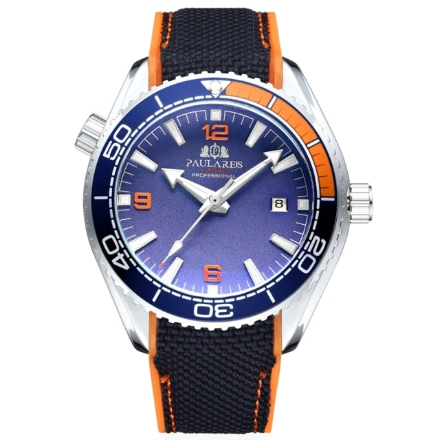 Paulareis Men Automatic Watch - White Orange Blue