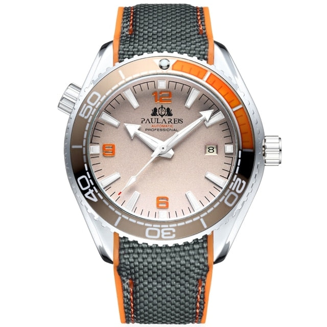 Paulareis Men Automatic Watch - White Orange Grey