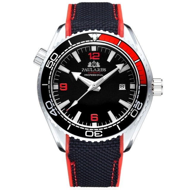 Paulareis Men Automatic Watch - White Red Black