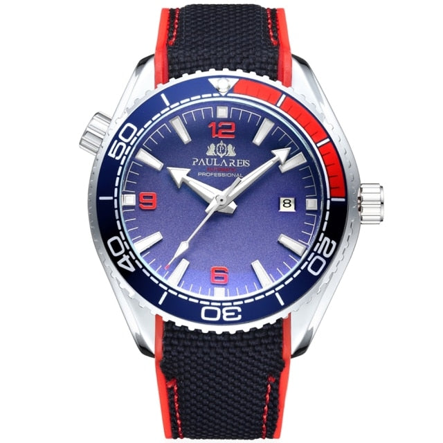 Paulareis Men Automatic Watch - White Red Blue