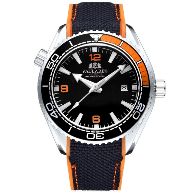 Paulareis Men Automatic Watch - White Orange Black