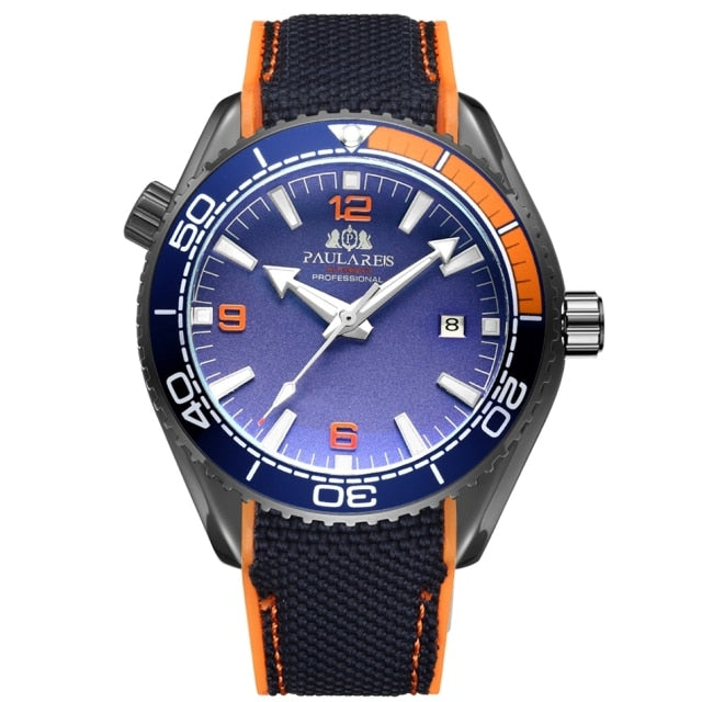 Paulareis Men Automatic Watch - Black Orange Blue