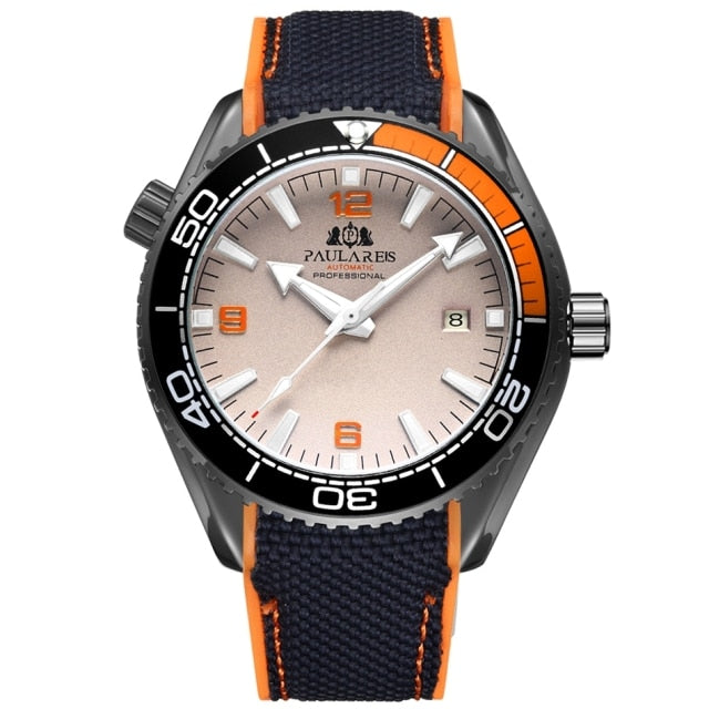 Paulareis Men Automatic Watch - Black  Orange Grey
