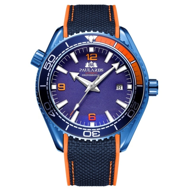 Paulareis Men Automatic Watch - Blue Orange