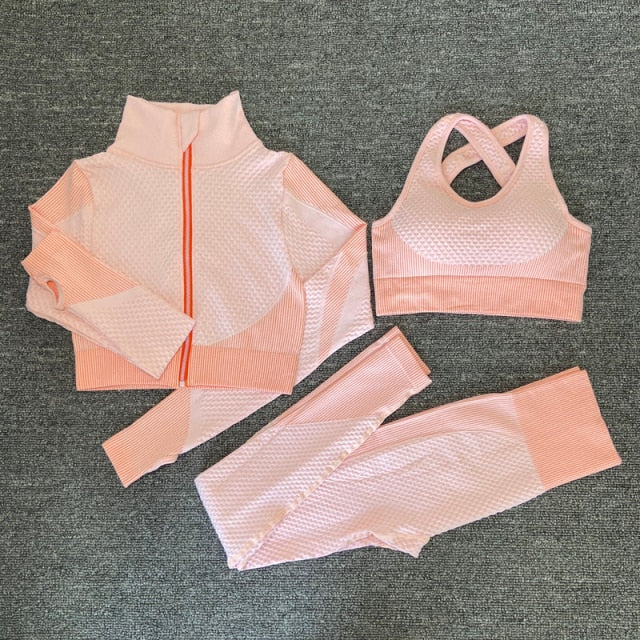 Female Fitness Suit - 3PcsSetPink / S / China - 3PcsSetPink / L / China - 3PcsSetPink / M / China - 3PcsSetPink / XL / China