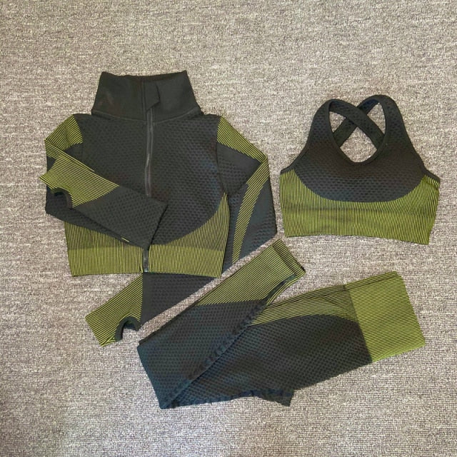 Female Fitness Suit - 3PcsSetGreen / L / China - 3PcsSetGreen / M / China - 3PcsSetGreen / S / China - 3PcsSetGreen / XL / China