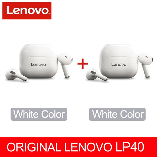 NEW Lenovo TWS Bluetooth Ear Buds - LP40 white 2 / China