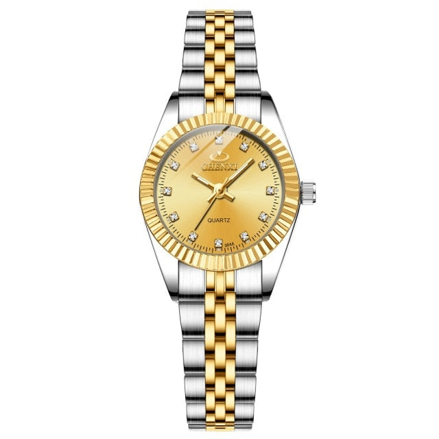 CHENXI Women Golden & Silver Classic Quartz Watch - 004A Golden