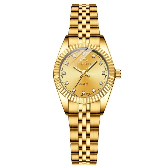 CHENXI Women Golden & Silver Classic Quartz Watch - 004A IPG Golden