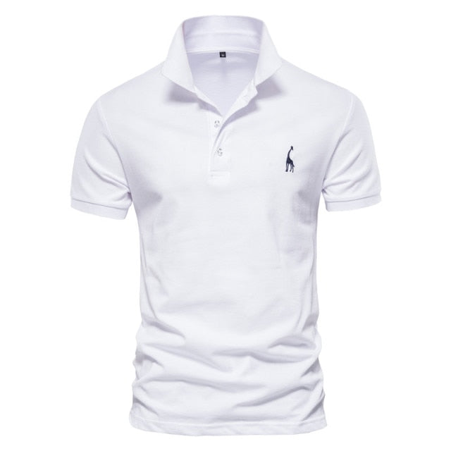 Polo Shirt Mens Casual Deer Embroidery - white / EUR 3XL 90-98 kg - white / EUR XL 75-82 kg - white / EUR XXL 82-90 kg - white / EUR M 55-65 kg - white / EUR L 65-75 kg