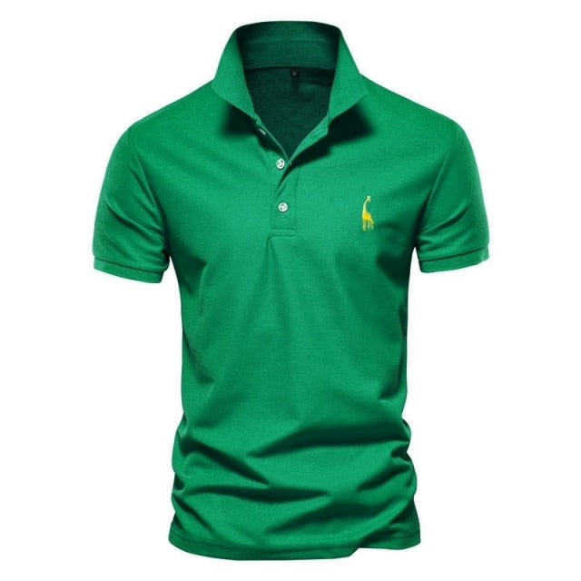 Polo Shirt Mens Casual Deer Embroidery - green / EUR 3XL 90-98 kg - green / EUR XL 75-82 kg - green / EUR XXL 82-90 kg - green / EUR M 55-65 kg - green / EUR L 65-75 kg