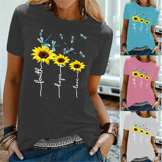 Sunflower Faith, Hope, Love T-Shirt