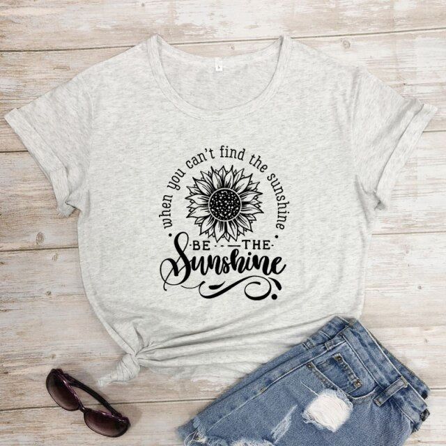 Be The Sunshine T-Shirt - marble-black text / XXL - marble-black text / XXXL - marble-black text / L - marble-black text / XL - marble-black text / S - marble-black text / M