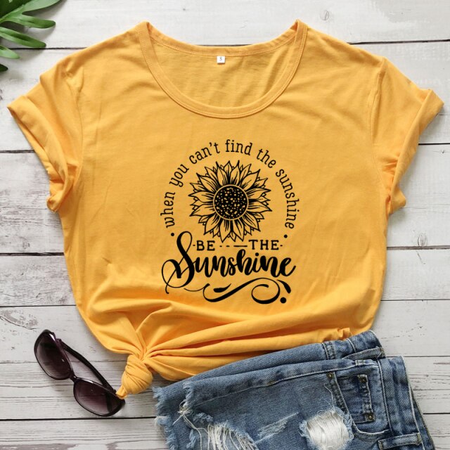 Be The Sunshine T-Shirt - yellow-black text / XXL - yellow-black text / XXXL - yellow-black text / L - yellow-black text / XL - yellow-black text / S - yellow-black text / M