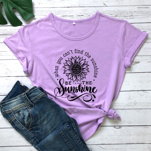 Be The Sunshine T-Shirt - purple-black text / XXL - purple-black text / XXXL - purple-black text / L - purple-black text / XL - purple-black text / S - purple-black text / M