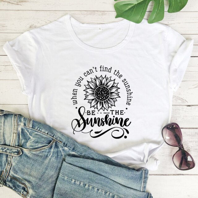 Be The Sunshine T-Shirt - white-black text / XXL - white-black text / XXXL - white-black text / L - white-black text / XL - white-black text / S - white-black text / M