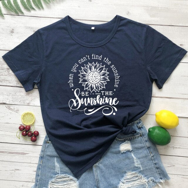 Be The Sunshine T-Shirt - navy blue-white text / XXL - navy blue-white text / XXXL - navy blue-white text / L - navy blue-white text / XL - navy blue-white text / S - navy blue-white text / M