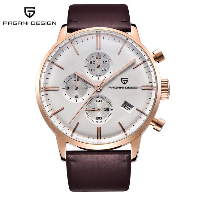 PAGANI DESIGN Aviator Watch - leather rose gold B / China