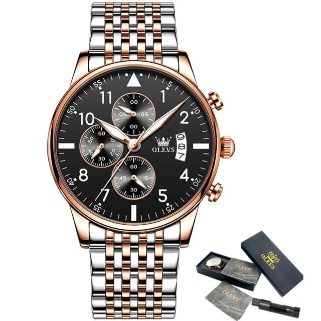 OLEVS New Aviator Watch - Gold black / China / No